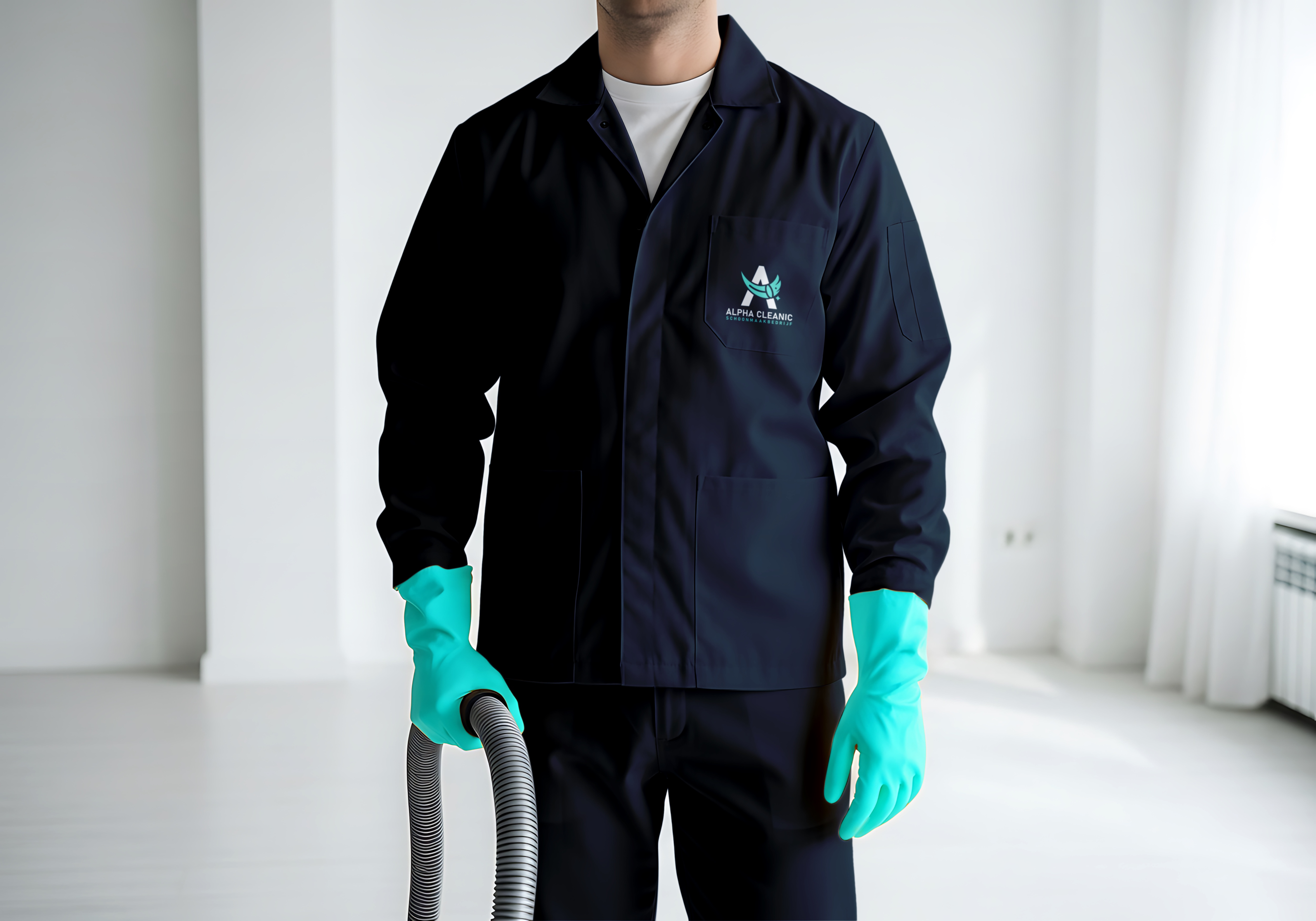 Alpha Cleanic medewerker in uniform Den Haag
